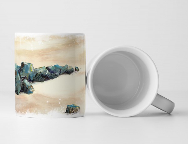 Paul Sinus Art Tasse Geschenk Bild eines Strands in Autbea Wester Ross Schottisches Hochland