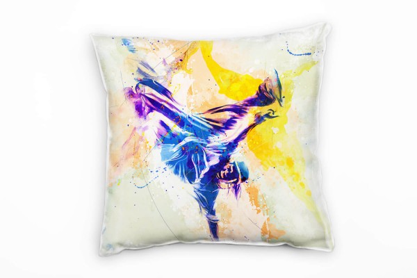 Paul Sinus Art Breakdance Deko Kissen Bezug 40x40cm für Couch Sofa Lounge Zierkissen