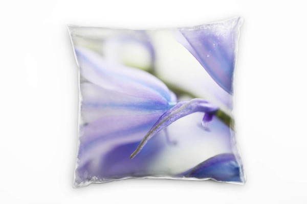 Paul Sinus Art Macro, Blumen, lila, grün Deko Kissen 40x40cm für Couch Sofa Lounge Zierkissen