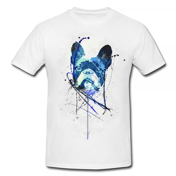 Paul Sinus Art Frech Bulldog II Premium Herren und Damen T-Shirt Motiv aus Paul Sinus Aquarell