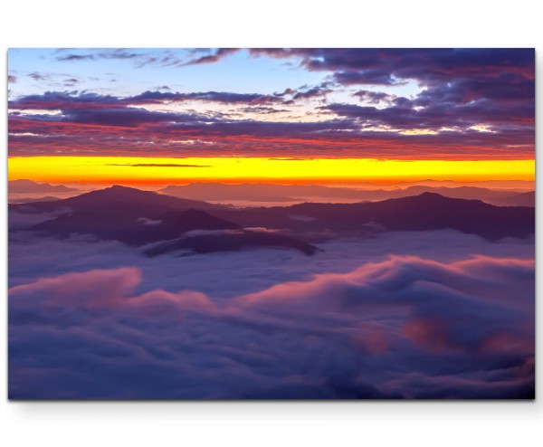 Paul Sinus Art Nebel im Tal - Sonnenaufgang - Leinwandbild