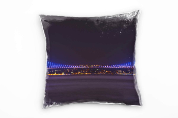 Paul Sinus Art Urbanes und City, Istanbul, Brücke, Hochhäuser Deko Kissen 40x40cm für Couch Sofa Lounge Zierkissen