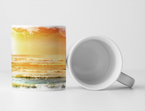 Paul Sinus Art Tasse Geschenk Landschaftsfotografie – Segelboot Sonnenaufgang