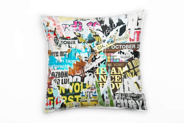 Paul Sinus Art Abstrakt, Hintergrund, Altes Poster Deko Kissen 40x40cm für Couch Sofa Lounge Zierkissen