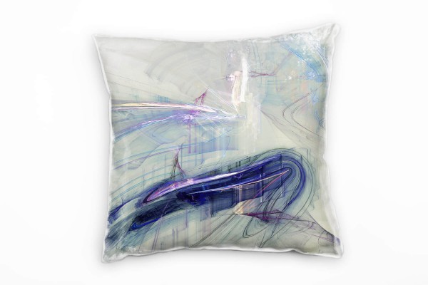 Paul Sinus Art Couch Sofa Lounge Zierkissen in 40x40cm Hellgrau Eisblau Nachtblau Azurblau Violett