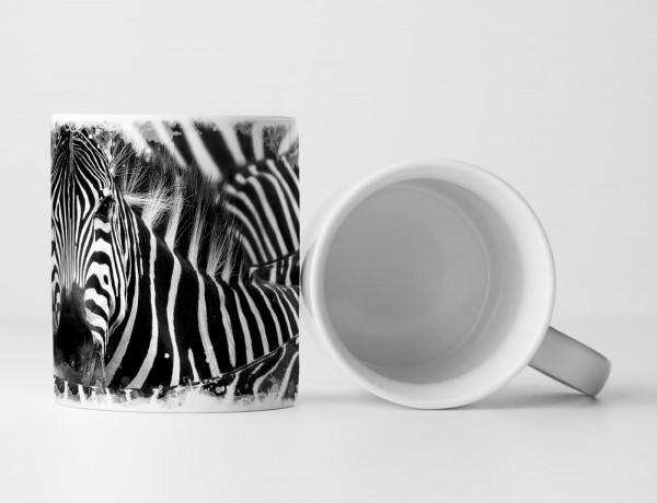 Paul Sinus Art Tasse Geschenk Tierfotografie – Zebra in seiner Herde