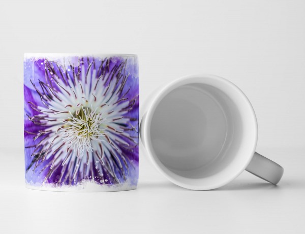 Paul Sinus Art Tasse Geschenk Naturfotografie – lilafarbene Clematisblüte