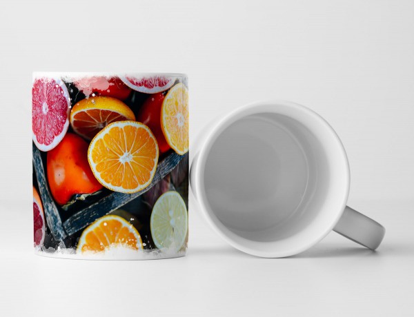 Paul Sinus Art Tasse Geschenk Foodfotografie – Grapefruitkorb und Blätter