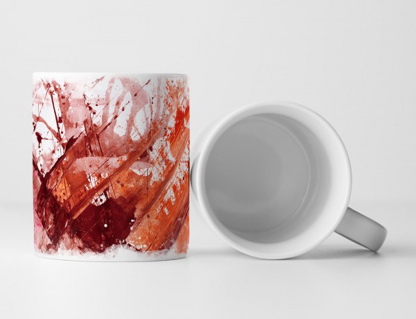 Paul Sinus Art Tasse Geschenk Abstraktion in verschiedenen Rottönen; weißer Hintergrund