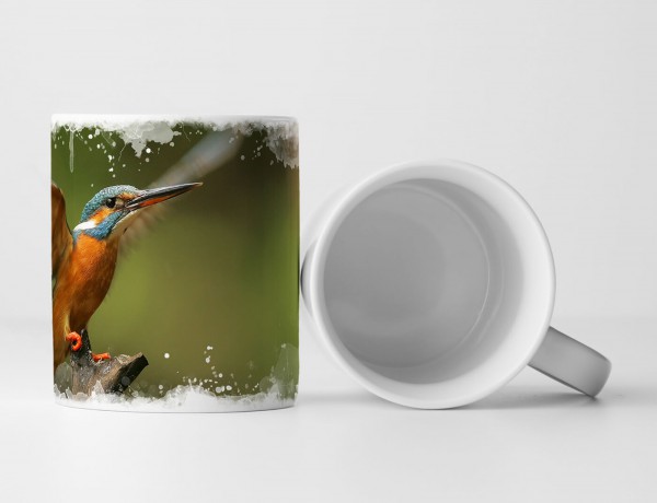 Paul Sinus Art Tasse Geschenk Tierfotografie – Bunter Eisvogel im Anflug