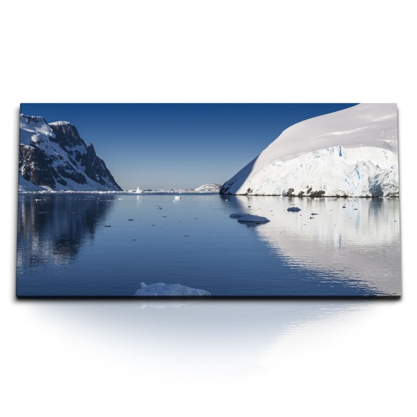 Paul Sinus Art Kunstdruck Bilder 120x60cm Norwegen Meer Eisberge Natur Berge