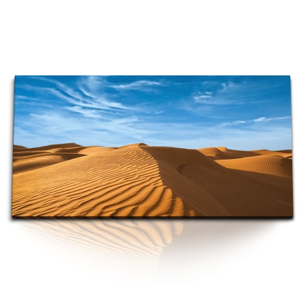 Paul Sinus Art Kunstdruck Bilder 120x60cm Sanddünen roter Sand Wüste blauer Himmel Sahara