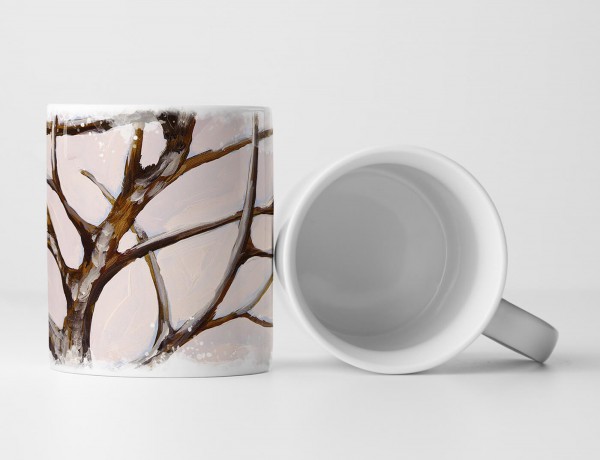 Paul Sinus Art Tasse Geschenk Bild eines einsamen blattlosen Baums