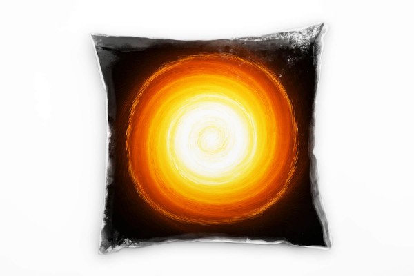 Paul Sinus Art Abstrakt, rot, orange, gelb, Feuerball, Energie, Bewegung Deko Kissen 40x40cm für Couch Sofa Lounge