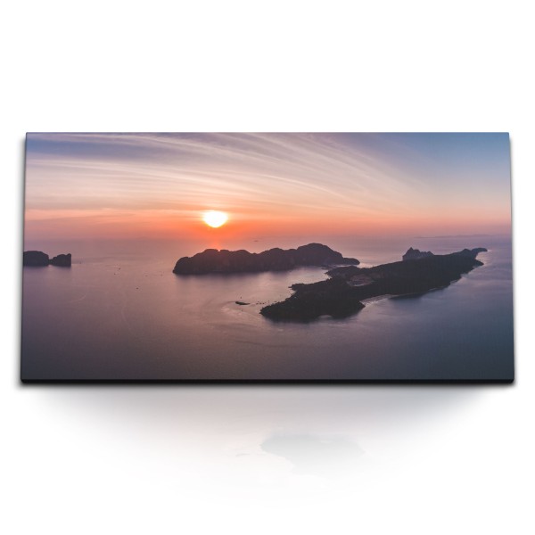 Paul Sinus Art Kunstdruck Bilder 120x60cm Indischer Ozean Inseln Horizont Sonnenuntergang Abendrot