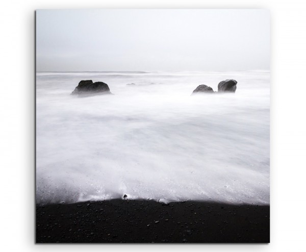 Paul Sinus Art Landschaftsfotografie – Wihnteraussicht am Meer, Island auf Leinwand