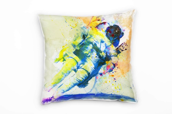 Paul Sinus Art Astronaut I Deko Kissen Bezug 40x40cm für Couch Sofa Lounge Zierkissen