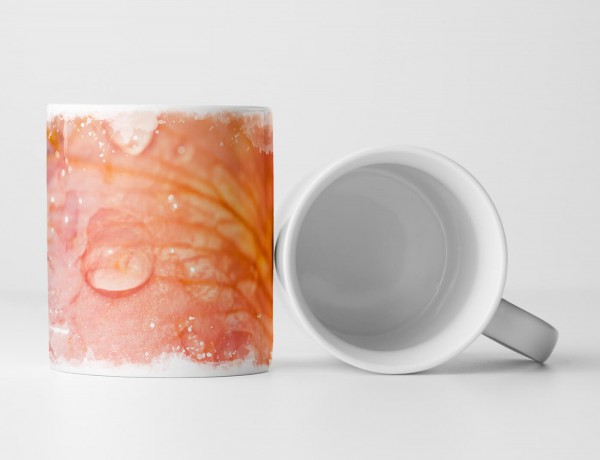 Paul Sinus Art Tasse Geschenk Künstlerische Fotografie – Lachsfarbene Blüte mit Tautropfen