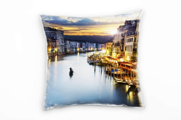 Paul Sinus Art Venedig, Fluss, bunt, künstlerische Fotografie Deko Kissen 40x40cm für Couch Sofa Lounge Zierkissen