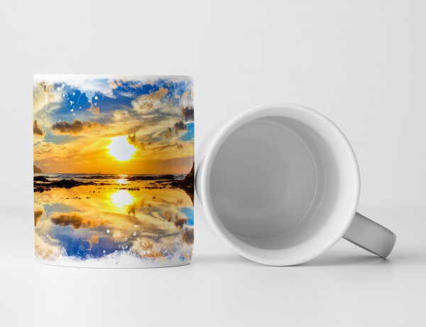 Paul Sinus Art Tasse Geschenk Landschaftsfotografie – Leuchtend blauer Wolkenhimmel