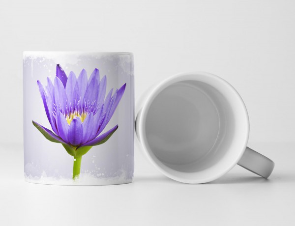 Paul Sinus Art Tasse Geschenk Naturfotografie – Halboffene lila Lotusblüte