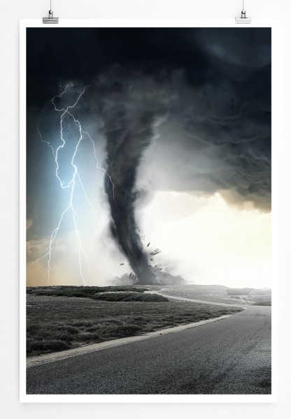 Paul Sinus Art Schwarzer Tornado 60x90cm Poster