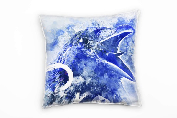 Paul Sinus Art Crow Deko Kissen Bezug 40x40cm für Couch Sofa Lounge Zierkissen