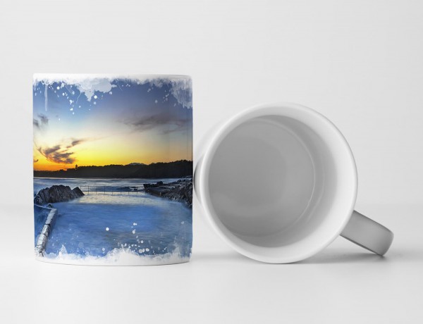 Paul Sinus Art Tasse Geschenk Landschaftsfotografie – Felsenpool im Meer