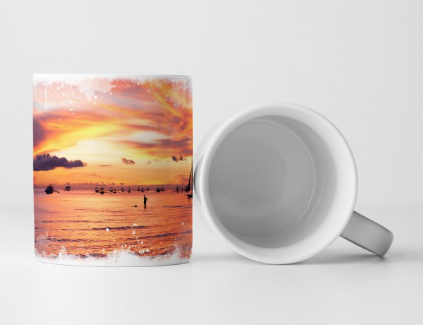 Paul Sinus Art Tasse Geschenk Landschaftsfotografie – Segelboot in Boracay Philippinen