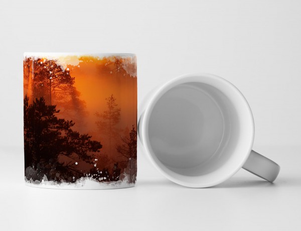 Paul Sinus Art Tasse Geschenk Landschaftsfotografie – Sonnige Sumpflandschaft im Nebel