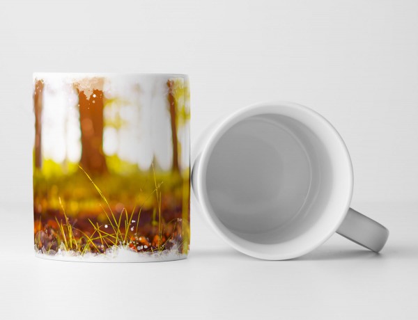 Paul Sinus Art Tasse Geschenk Naturfotografie – grüner Frühlingswald am Morgen