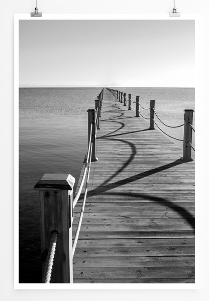 Paul Sinus Art 90x60cm Poster Einsamer Pier auf stiller See