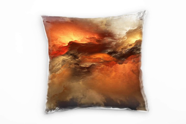 Paul Sinus Art Natur, Himmel, orange, grau Deko Kissen 40x40cm für Couch Sofa Lounge Zierkissen