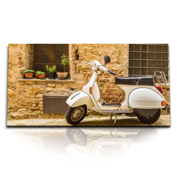 Paul Sinus Art Kunstdruck Bilder 120x60cm Alte Vespa Italien Rom Vintage Süden