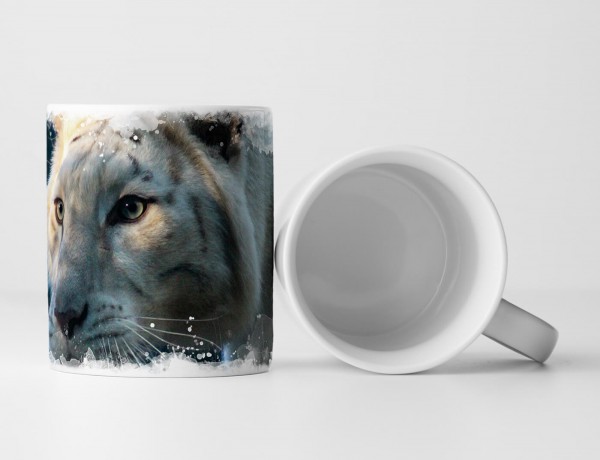 Paul Sinus Art Tasse Geschenk Tierfotografie – Wunderschöner weißer Tiger