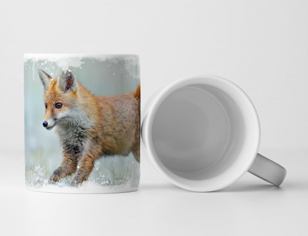 Paul Sinus Art Tasse Geschenk Tierfotografie – laufender Fuchs