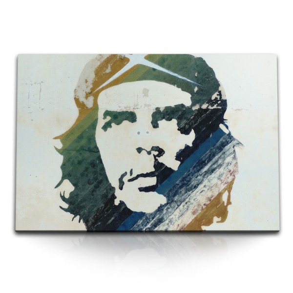 Paul Sinus Art 120x80cm Wandbild auf Leinwand Che Guevara Kuba Revolution Streetart Graffiti