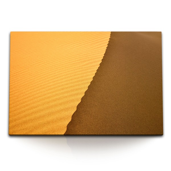 Paul Sinus Art 120x80cm Wandbild auf Leinwand Sanddüne Sand Wüste Rot Fotokunst Sahara