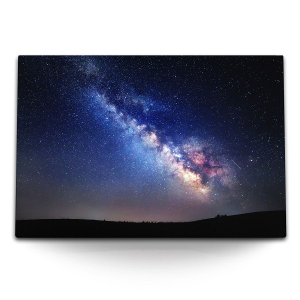 Paul Sinus Art 120x80cm Wandbild auf Leinwand Astrofotografie Milchstraße Sternenhimmel Nacht Sterne