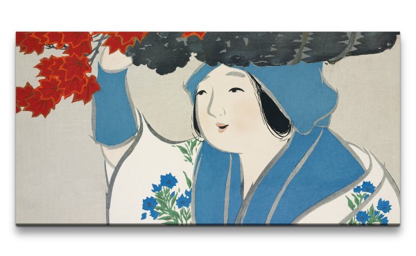 Paul Sinus Art Remaster 120x60cm Kamisaka Sekka traditionelle japanische Kunst Woman from Momoyogusa