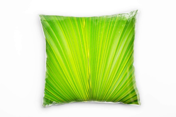 Paul Sinus Art Macro, Natur, grün, Palmblatt Deko Kissen 40x40cm für Couch Sofa Lounge Zierkissen