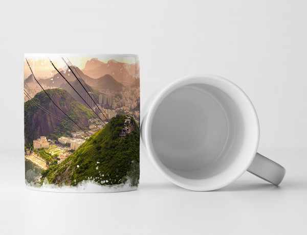 Paul Sinus Art Tasse Geschenk Landschaftsfotografie – Copacabana Strand bei Sonnenaufgang Brasilien