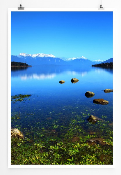 Paul Sinus Art 90x60cm Poster Natur Neuseelands am Lake Te Anau