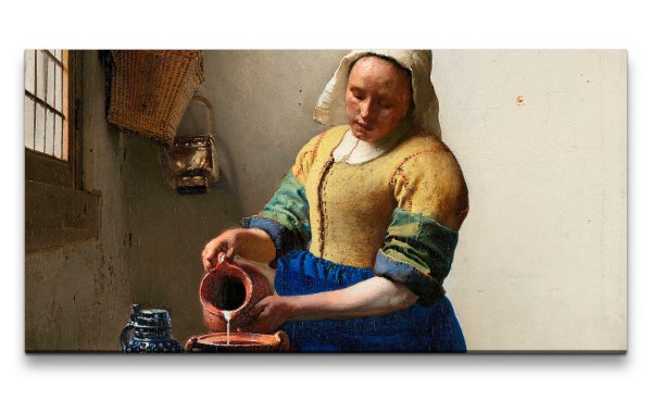 Paul Sinus Art Remaster 120x60cm Johannes Vermeer weltberühmtes Gemälde The Milkmaid modernes Format