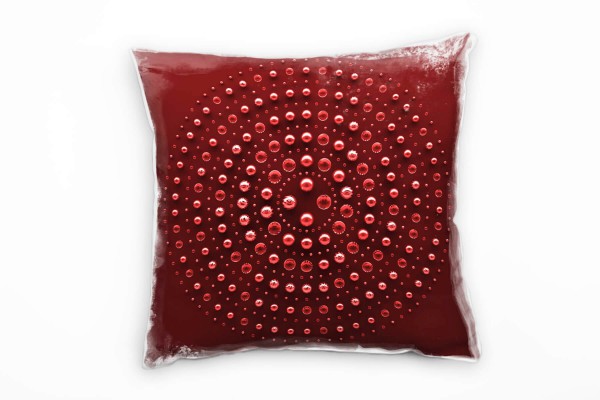 Paul Sinus Art Abstrakt, Kugeln, Kreis, Metall, Glas, rot Deko Kissen 40x40cm für Couch Sofa Lounge Zierkissen