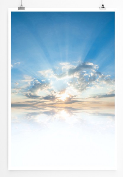 Paul Sinus Art 90x60cm Poster Strahlend blauer Himmel mit Wolken