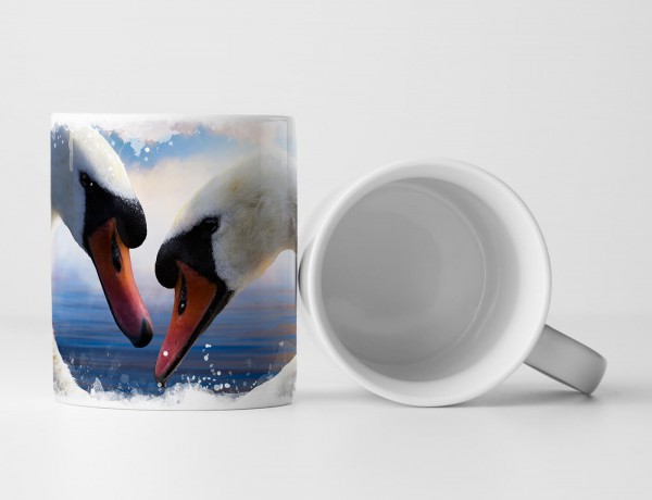 Paul Sinus Art Tasse Geschenk Tierfotografie – Verliebtes Schwanenpaar