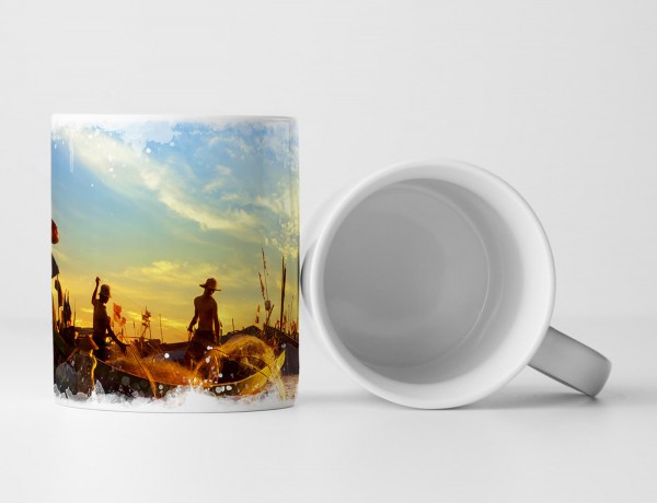 Paul Sinus Art Tasse Geschenk Arbeiterfotografie – Fischer am frühen Morgen