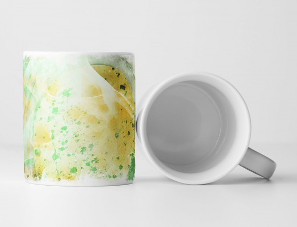 Paul Sinus Art Tasse Geschenk Grüne Farbenspritzer mit breiten Pinselstrichen