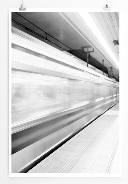 Paul Sinus Art Urbane Fotografie 60x90cm Poster Einfahrende U-Bahn